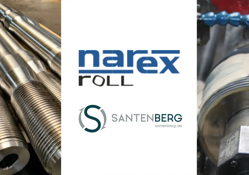 NarexRoll-Logo mit Gewindespindeln. NarexRoll wird Teil der SANTENBERG Gruppe – 17. April 2026