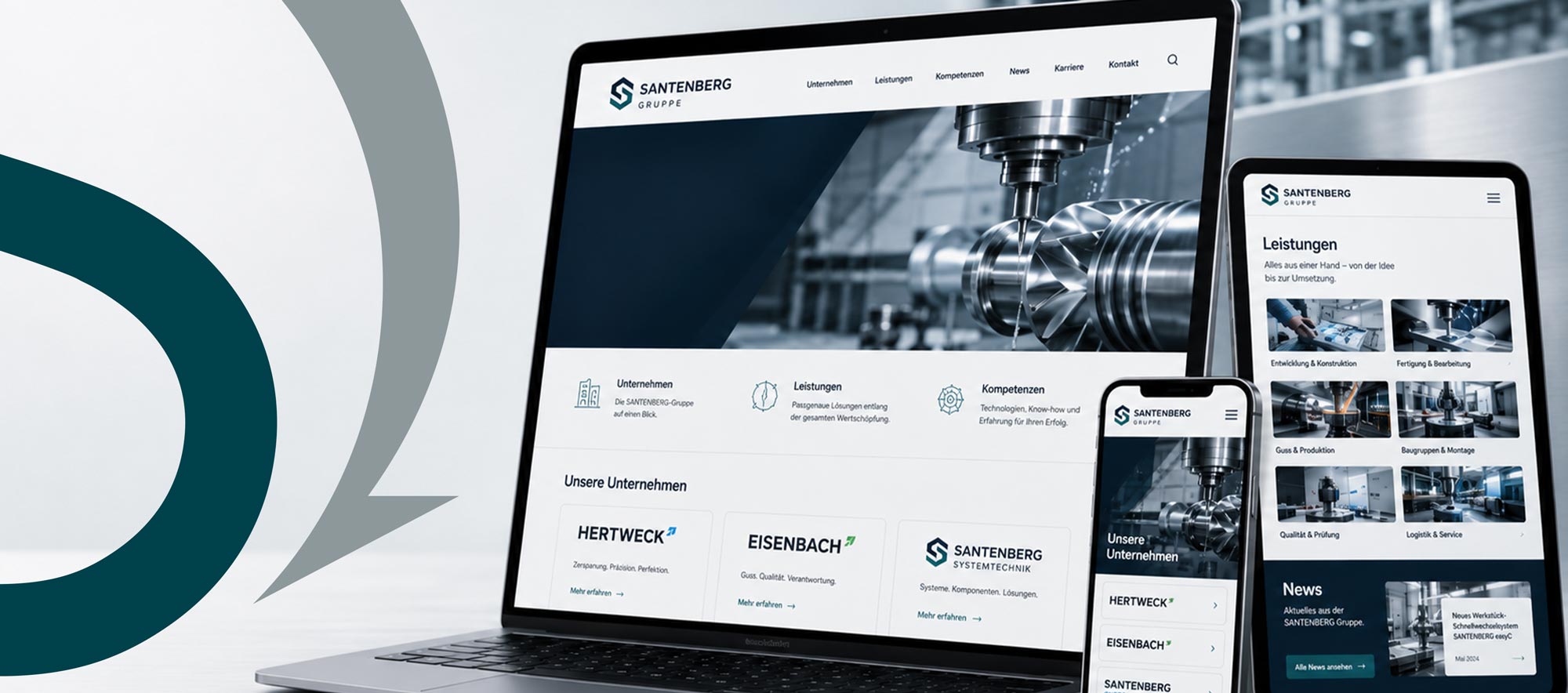 Santenberg Mockup mit dem Relaunch von der https://www.werbeagentur-detailliebe.de/